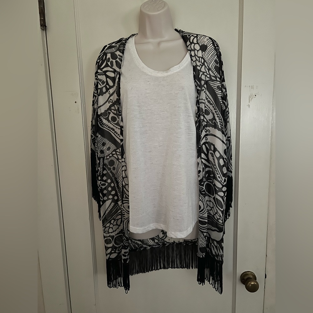 ANGIE | Fringe Boho Kimono Duster Coverup